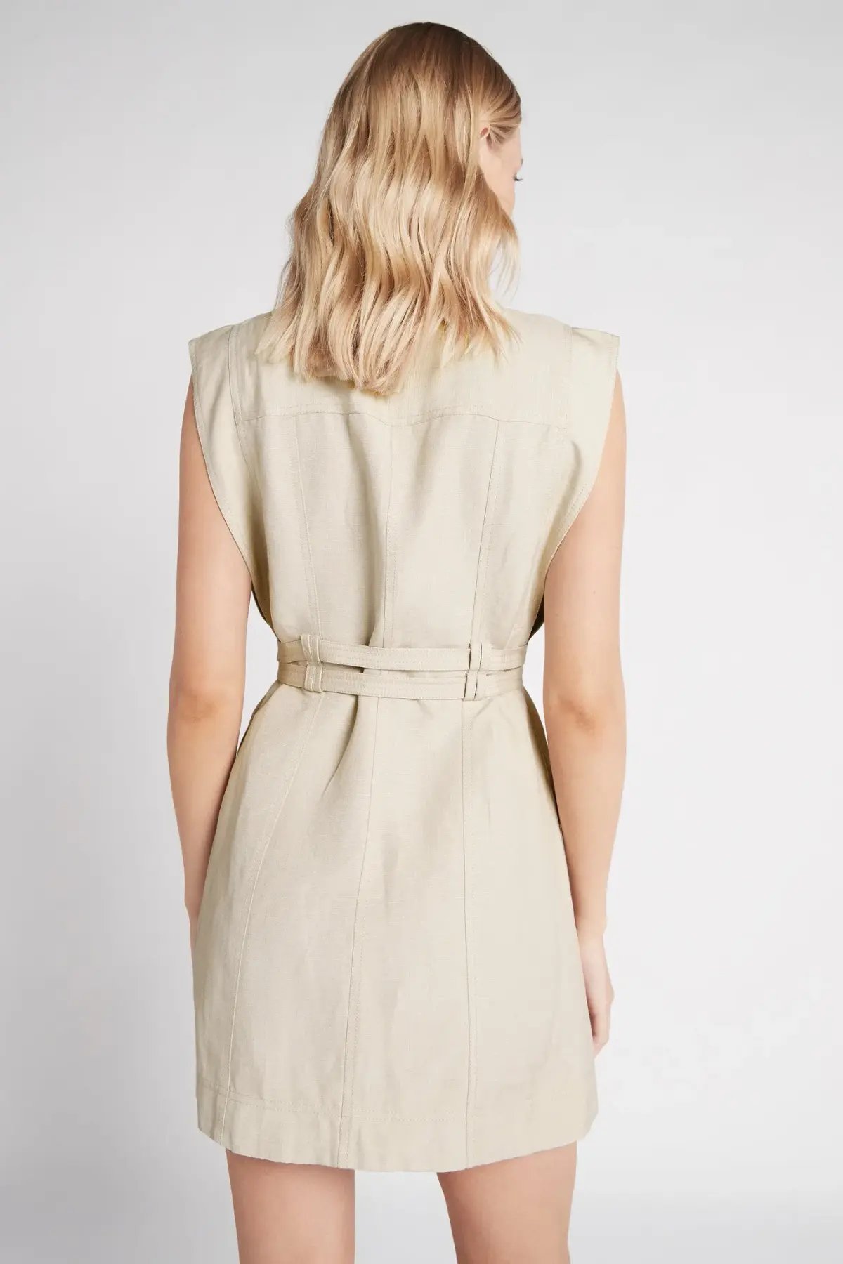 Aje Evermore Pocket Dress Beige Size 12 photo 3