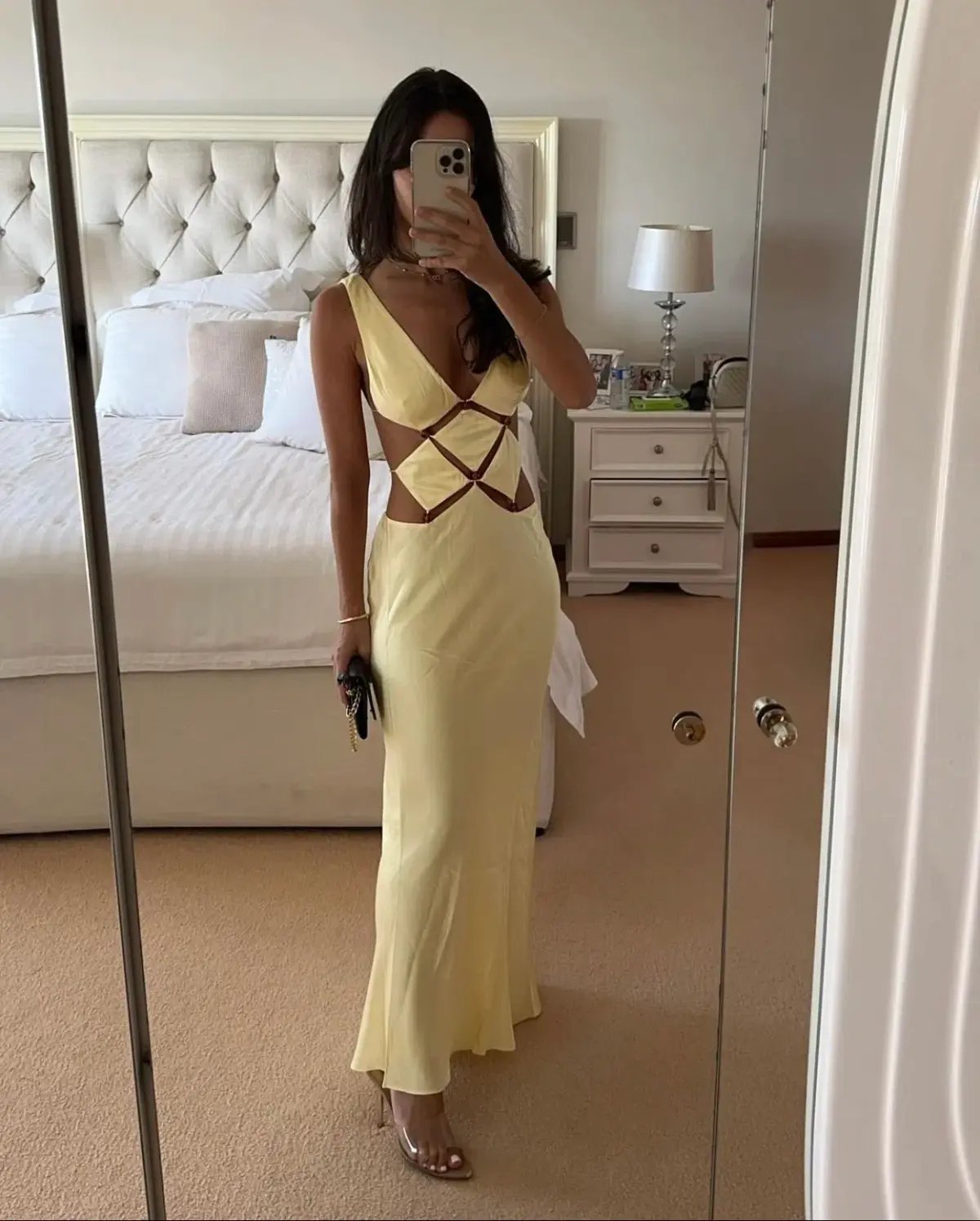 Bec & Bridge Agathe Diamond Dress Butter Yellow Size 8 photo 5