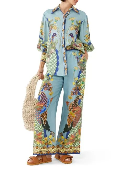 Alemais Gilly Shirt & Pant Set Misty Blue Size AU 6 photo 6