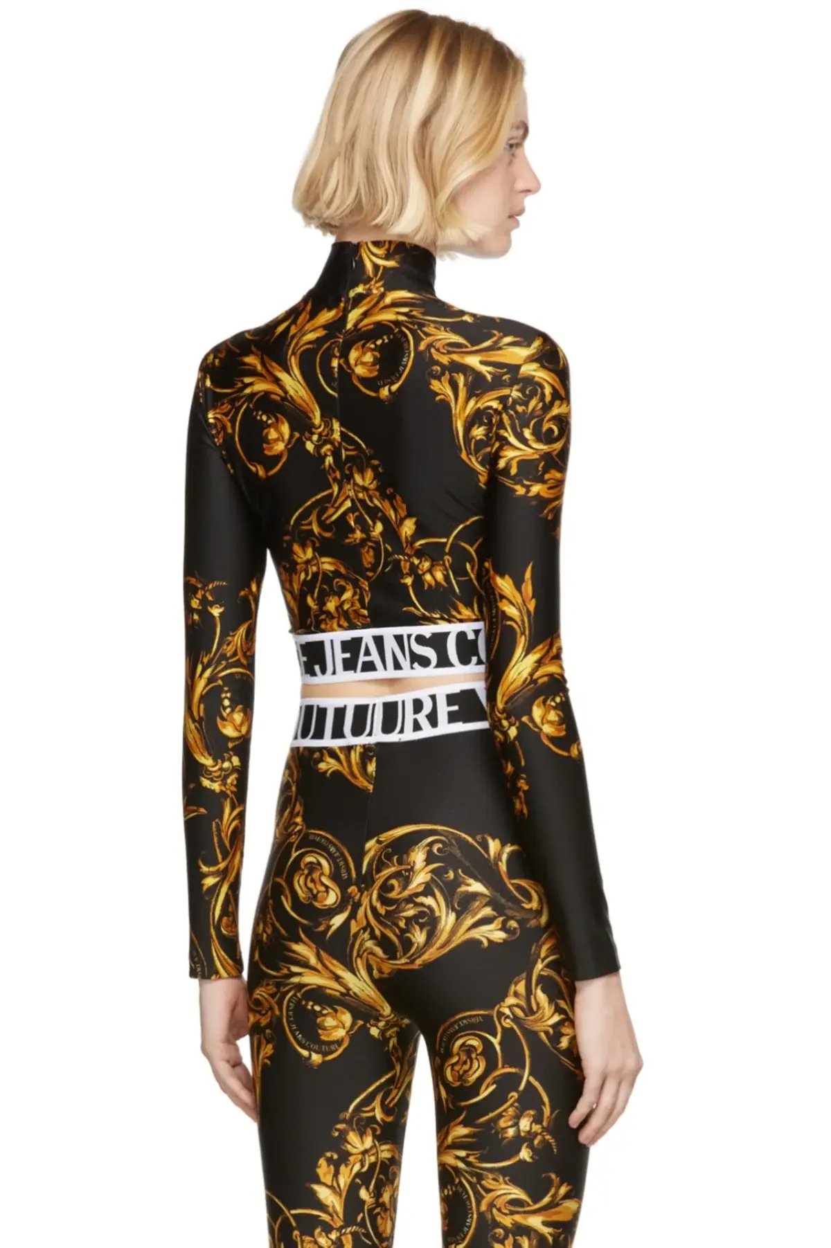 Versace Garland Crop Top and Leggings Set Black/Print Size 8 photo 5