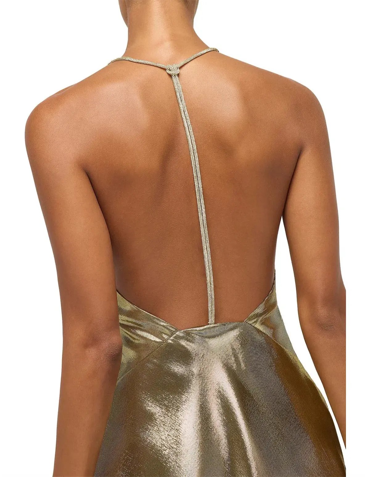 Michael Lo Sordo Nicole Drape Bias Mini Dress Gold Size 8 photo 5