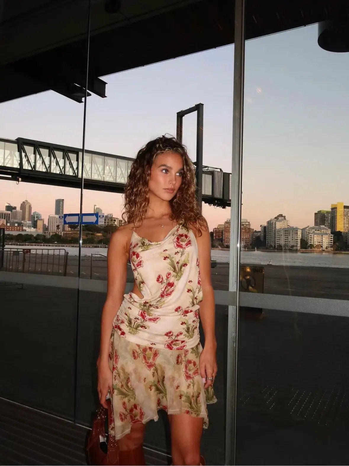 Bec & Bridge Monette Halter Mini Backless Dress In Genevieve Floral Size AU 8 photo 3