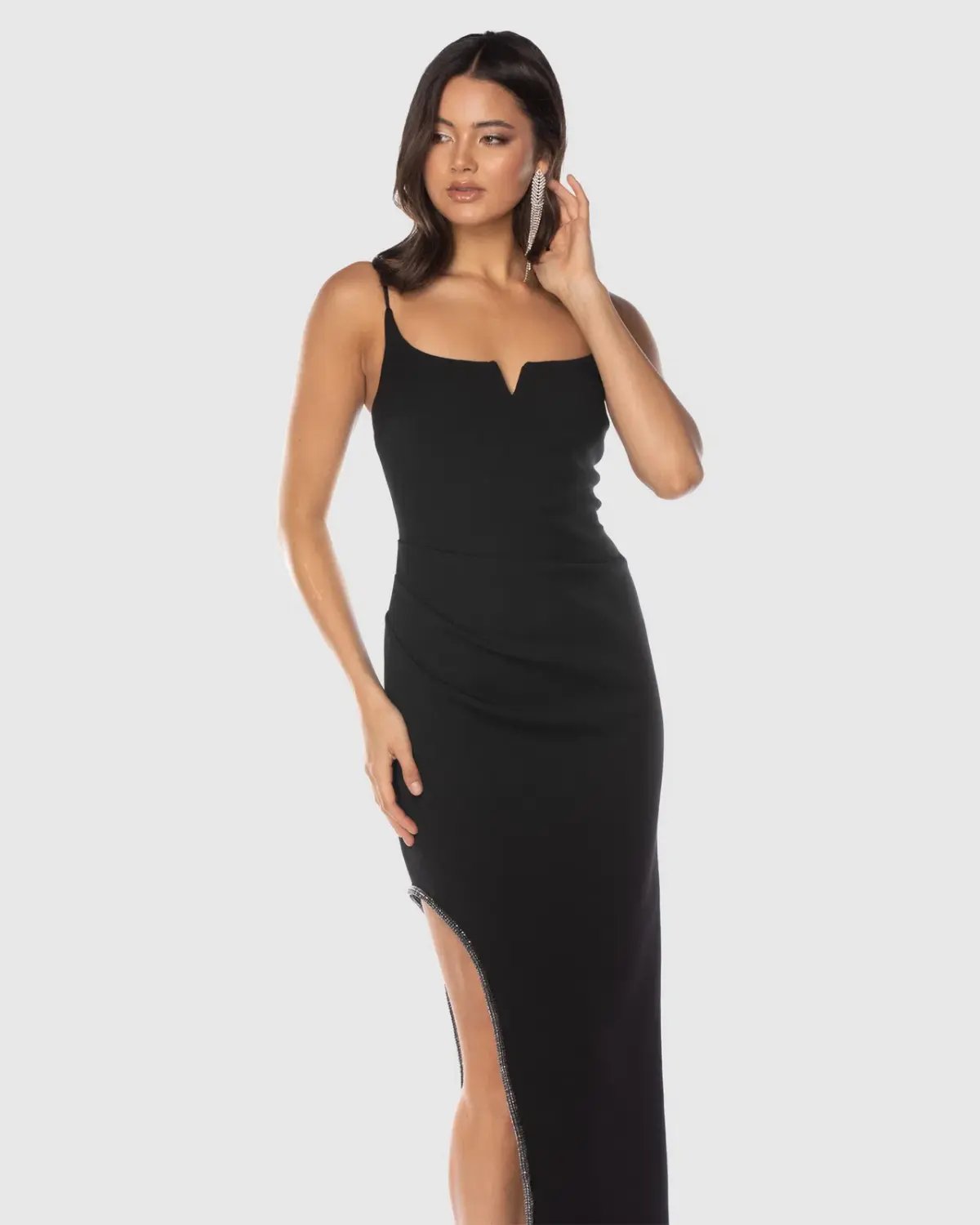 Azzurielle Evelina Midi Dress Black Size 12 photo 4