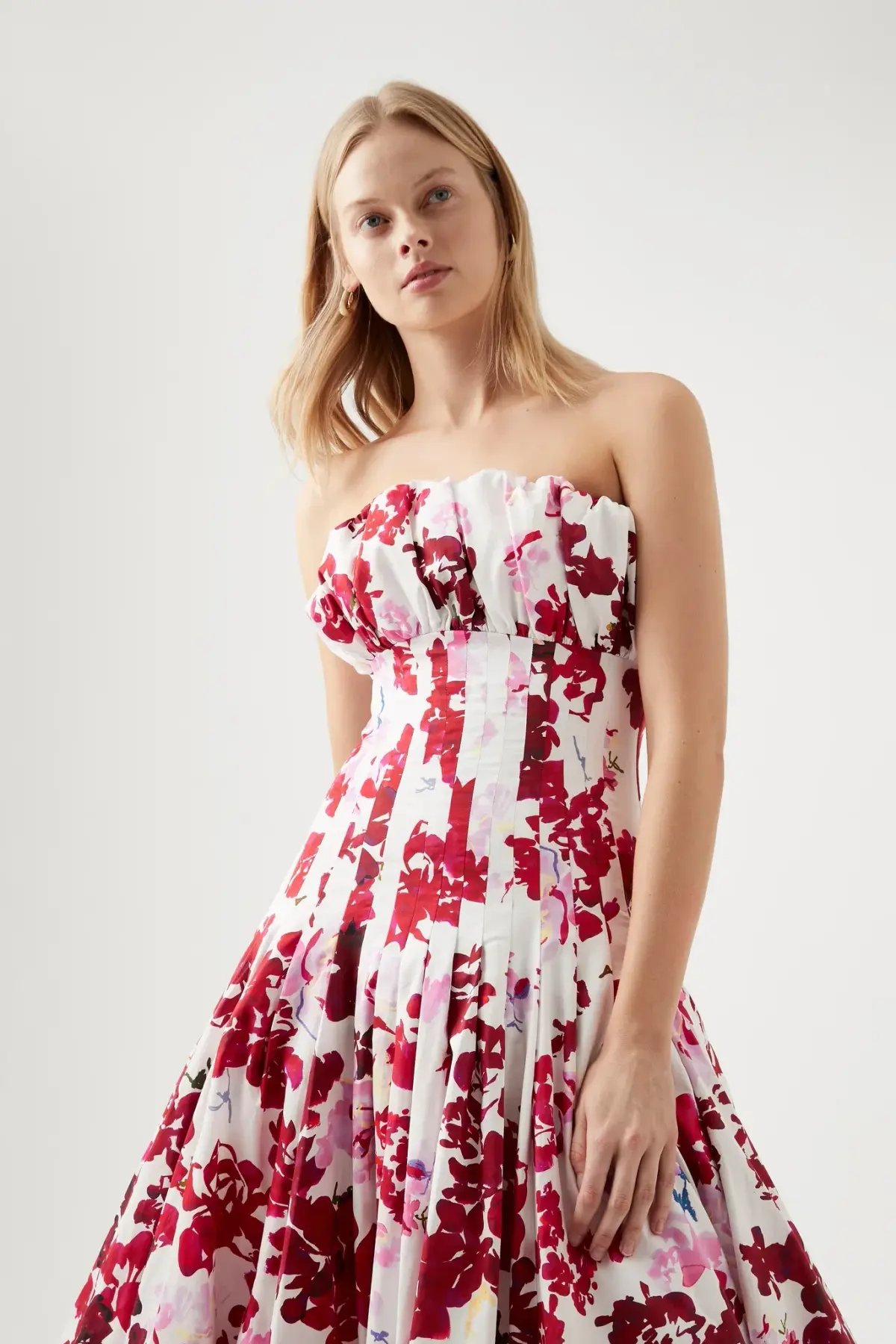 Aje Mathilde Bubble Hem Midi Dress Floral Size 10 photo 2