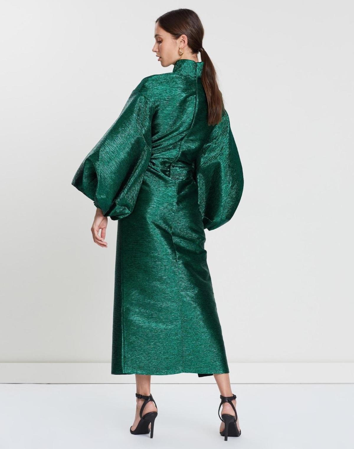 Camilla & Marc ‘Gesa’ Metallic Dress Emerald Green Size 10 photo 3