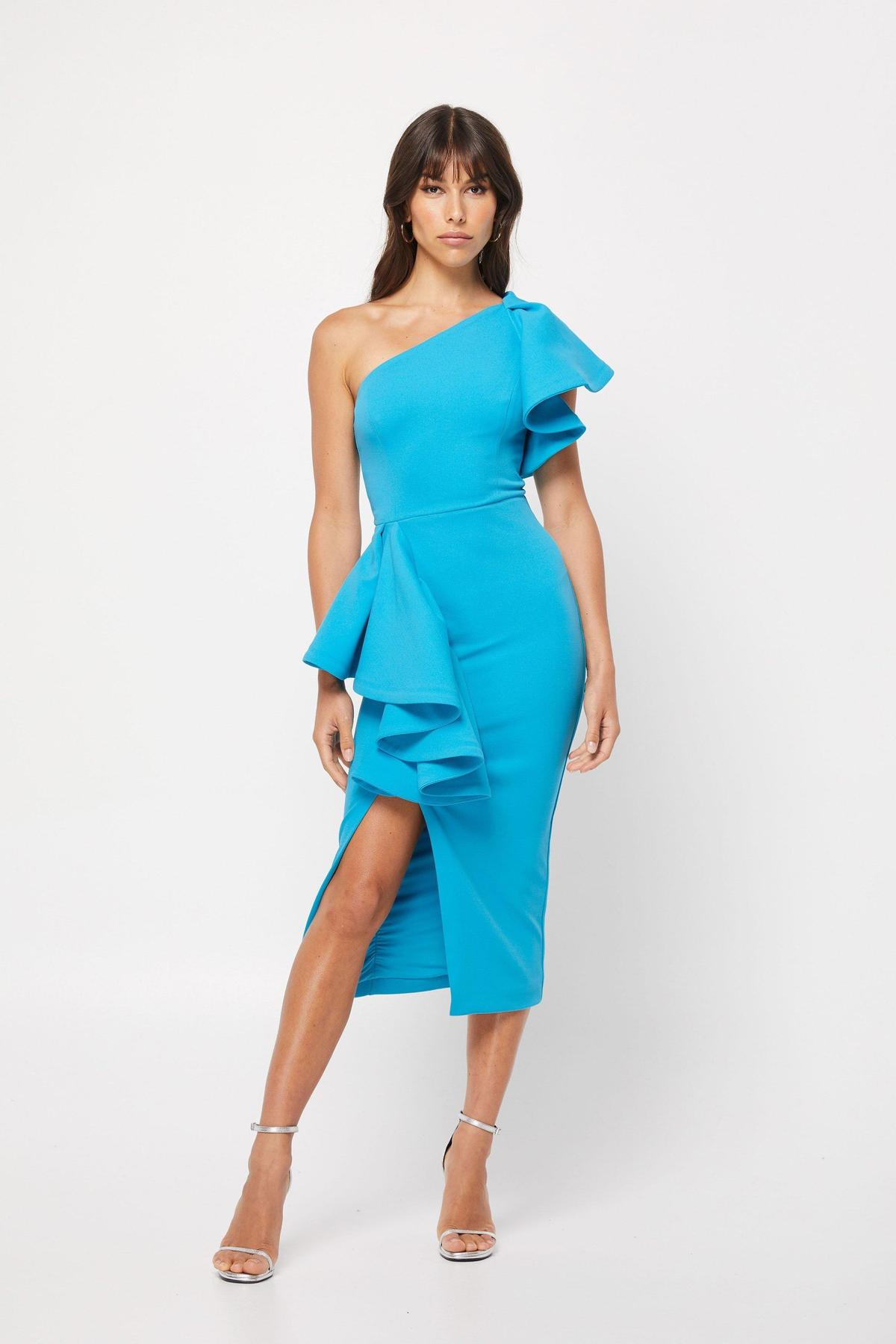Mossman Dangerous Minds Midi Dress Blue Size 8 photo 3