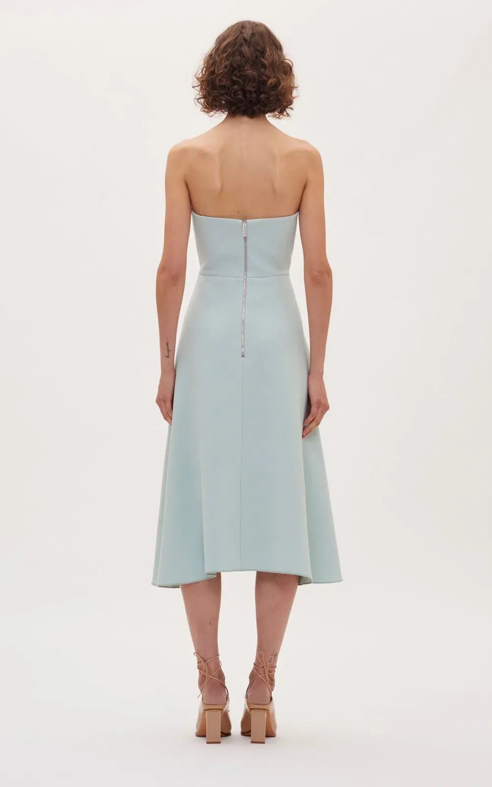 Dion Lee Concave Crepe Strapless Midi Dress Seafoam Size 8 photo 3