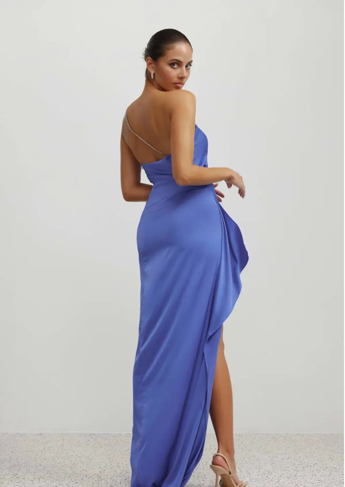 Lexi Samira Dress Pacific Blue Diamante Strap Size 6 photo 5