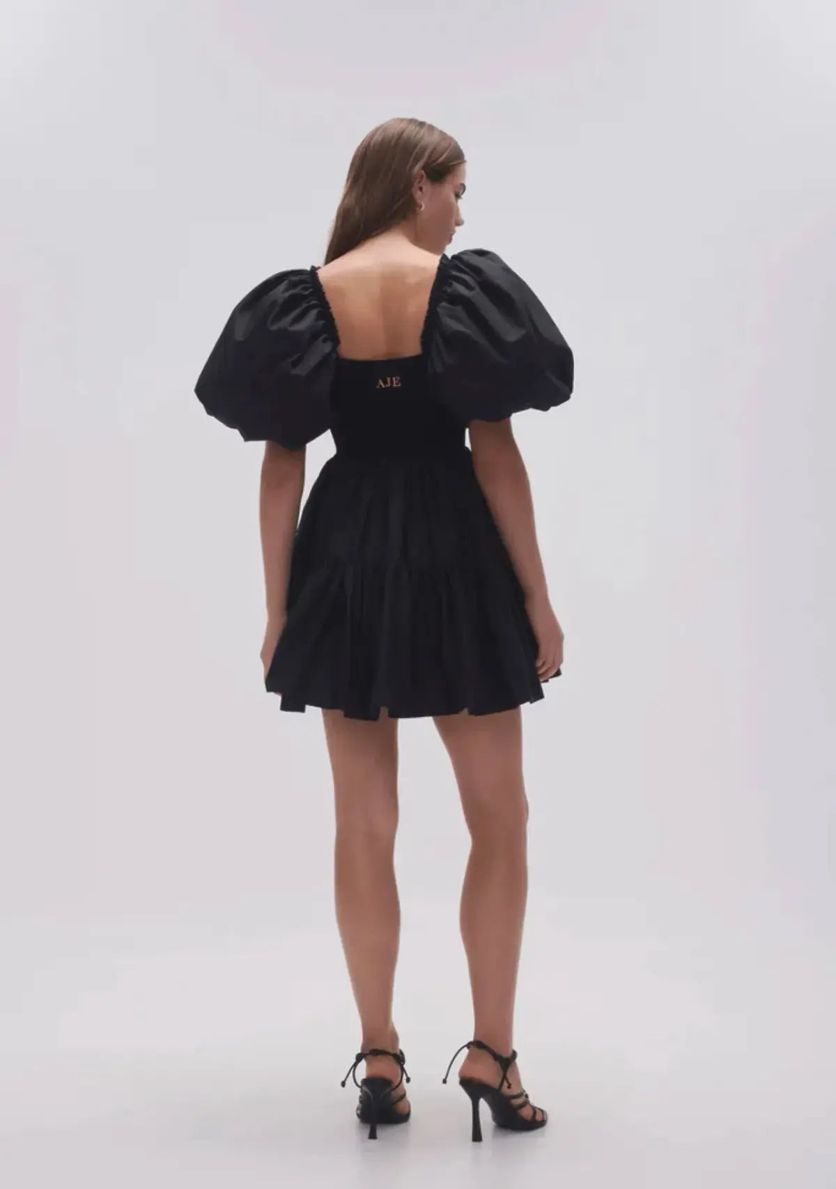 Aje Casa Puff Sleeve Mini Dress Black Size 4 photo 3