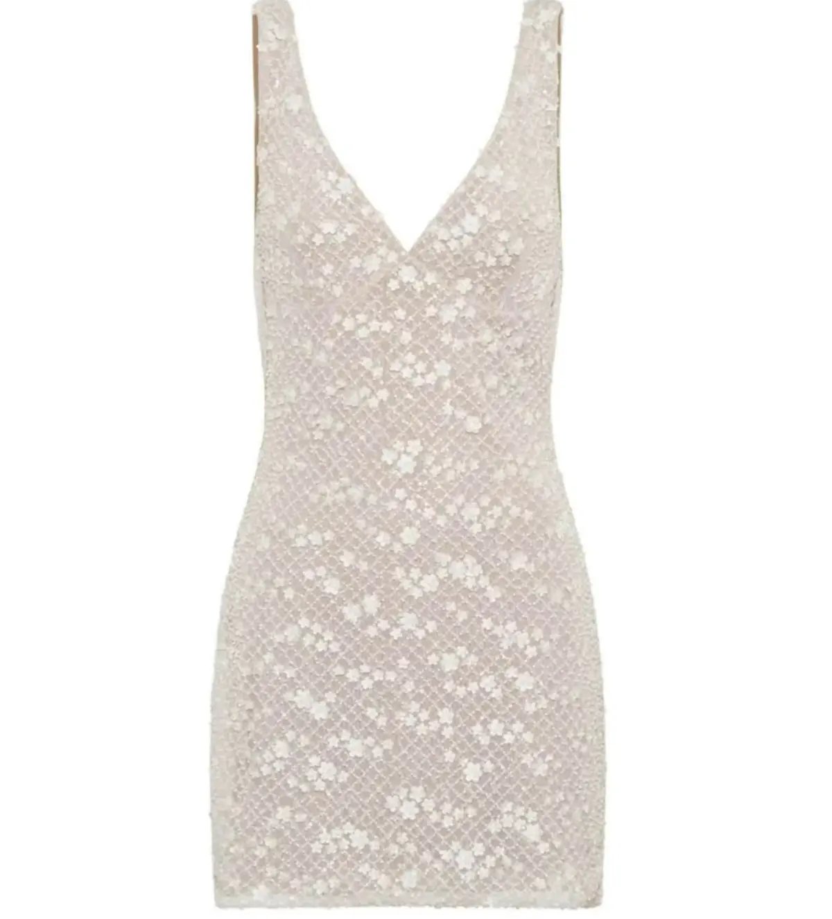 Meshki Louanne Daisy Beaded Mini Dress White AU 18 photo 3