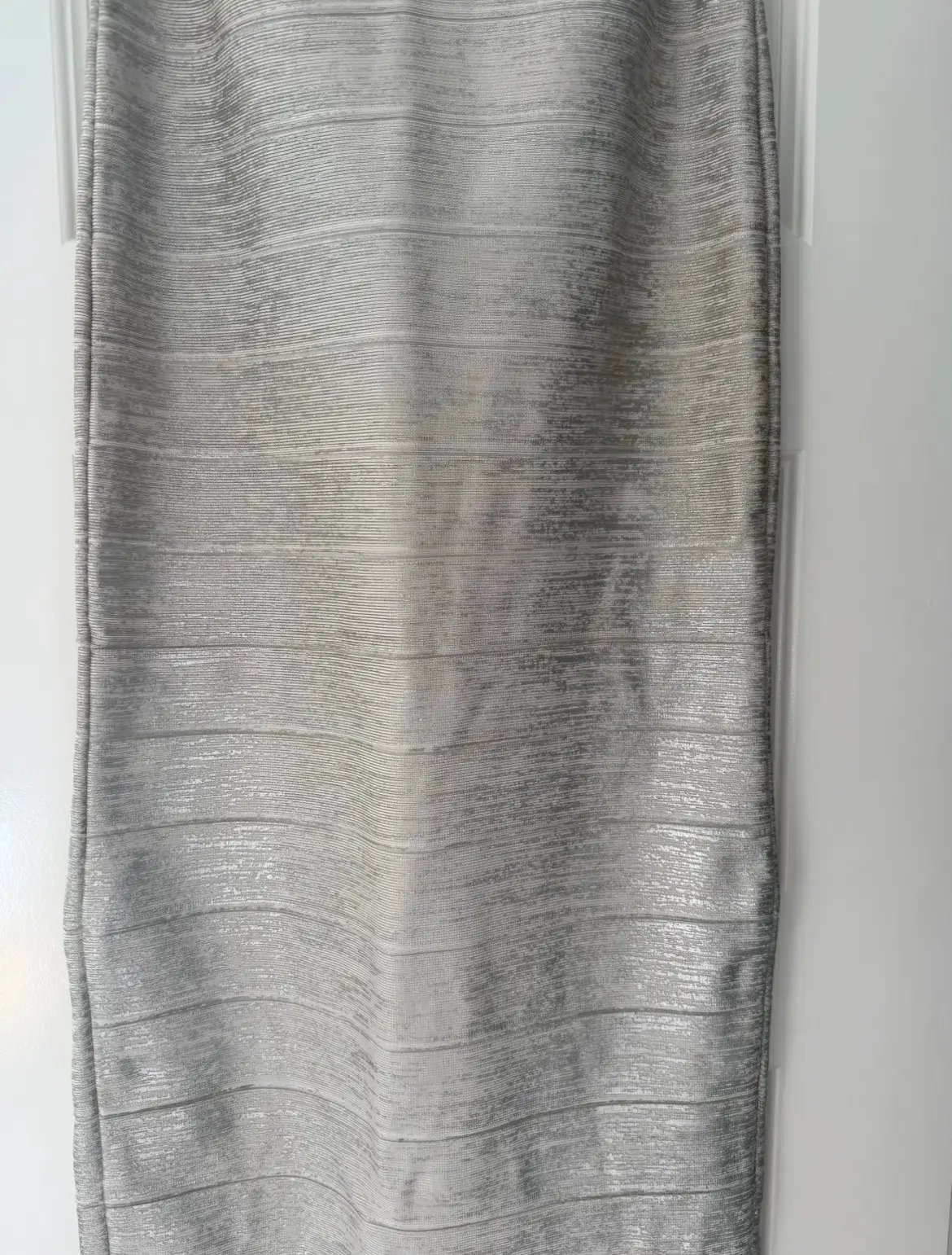 Herve Leger Sweetheart Banded Foil Gown Silver in Size XS/AU 6 photo 3