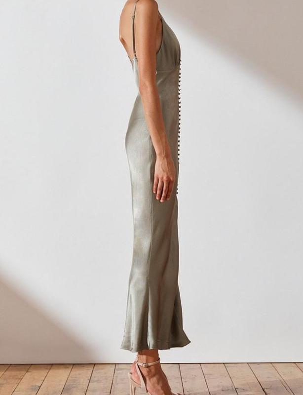 Shona Joy La Lune Bias Slip Dress Sage Size 8 photo 2