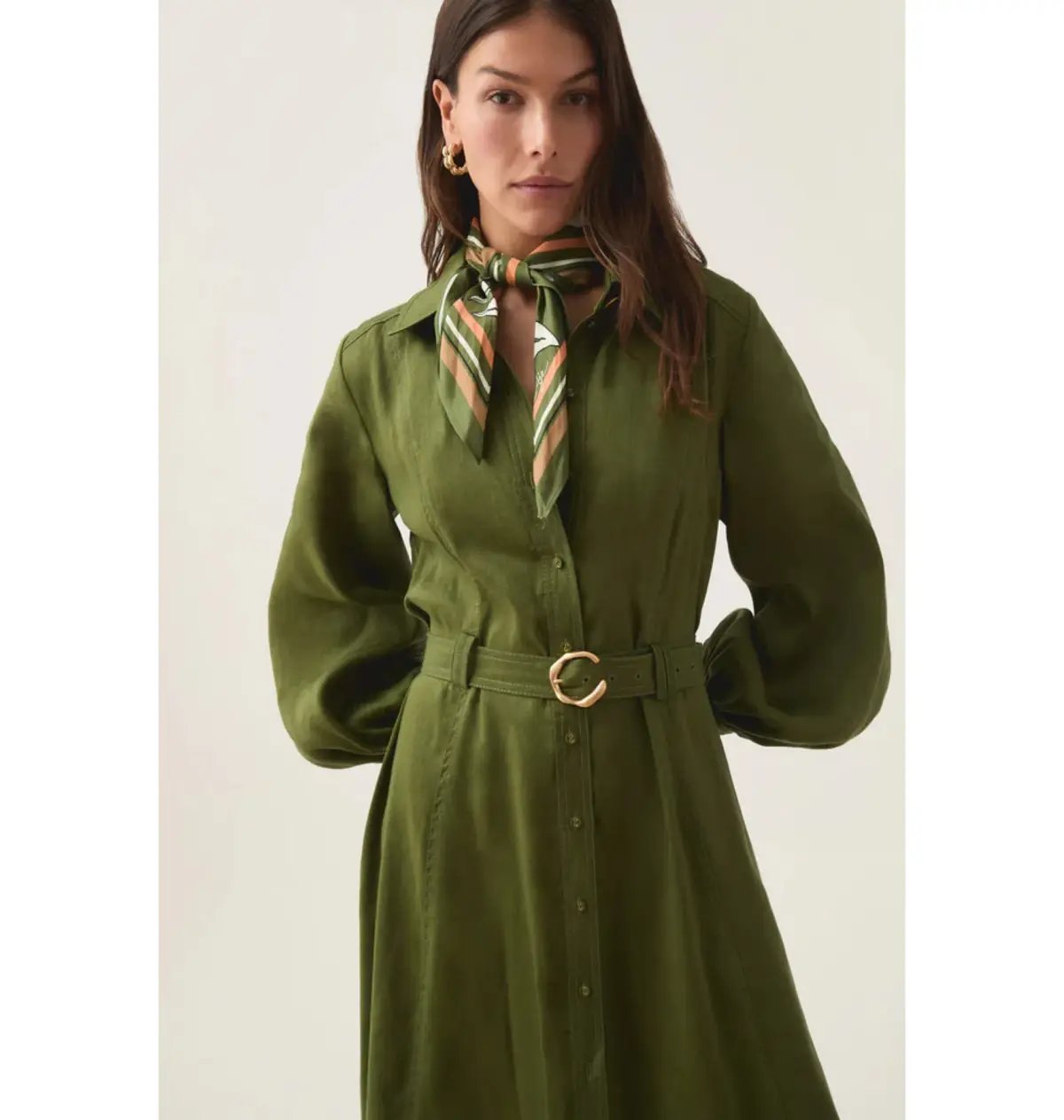 Aje Enchanter Scarf Midi Dress in Fern Green Size AU 12 photo 3