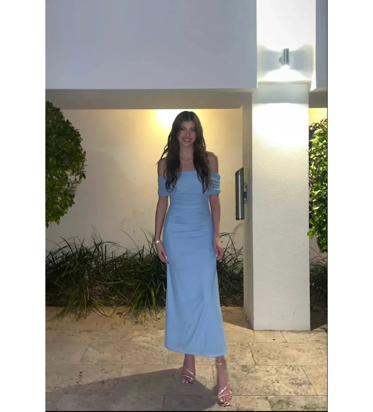 Kookai Bolt Off Shoulder Midi Dress Powder Blue Size AU 6 photo 2