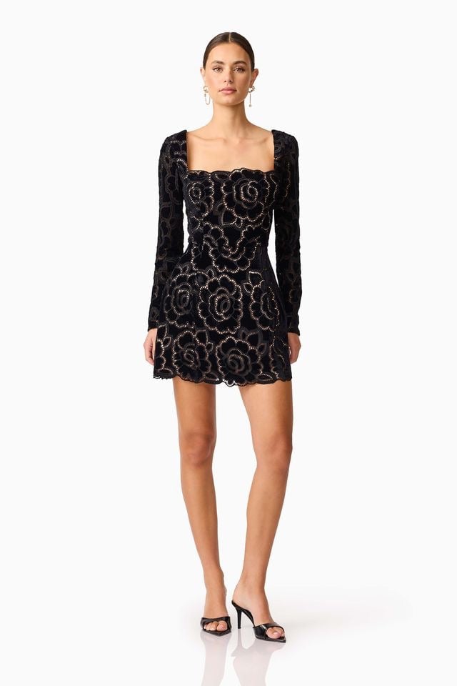 Elliatt Eris Long Sleeve Mini Dress - Black photo 4