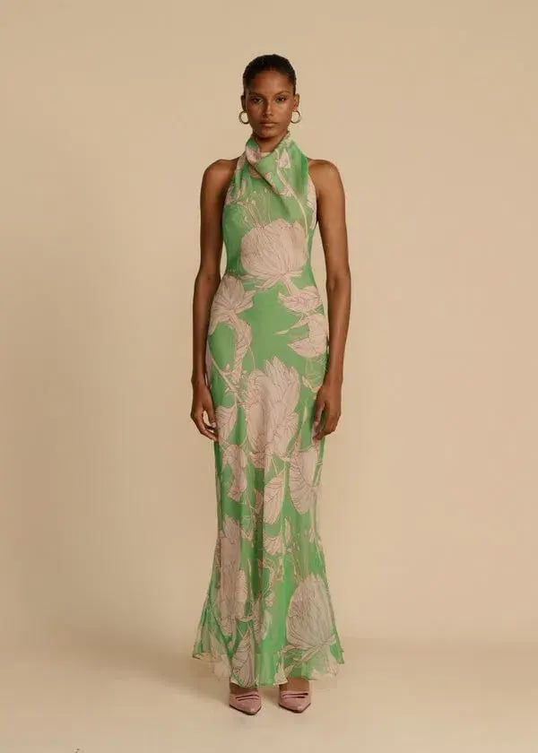 Arcina Ori Josephine Dress Green Floral Print Size S /  AU 8 photo 5