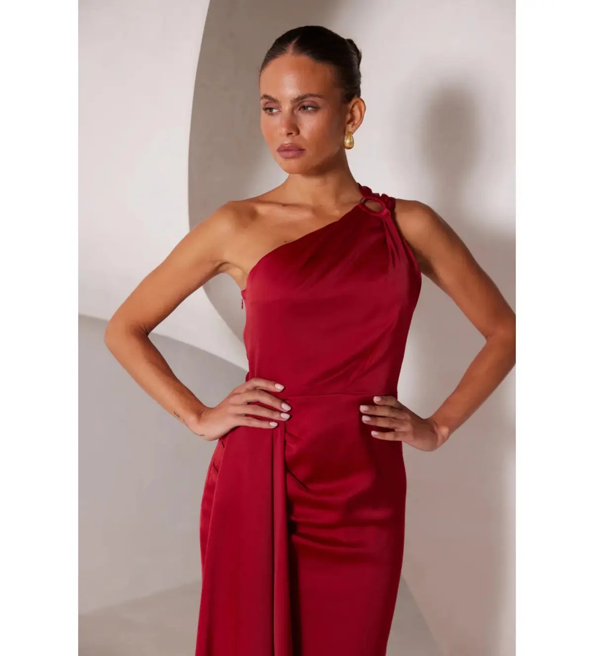 Elle Zeitoune Rhea Maxi Gown in Wine Size AU 14 photo 6