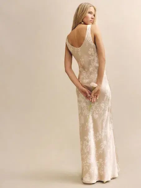 Reformation Annabelle Silk Maxi Dress Cream Size AU 8 photo 3
