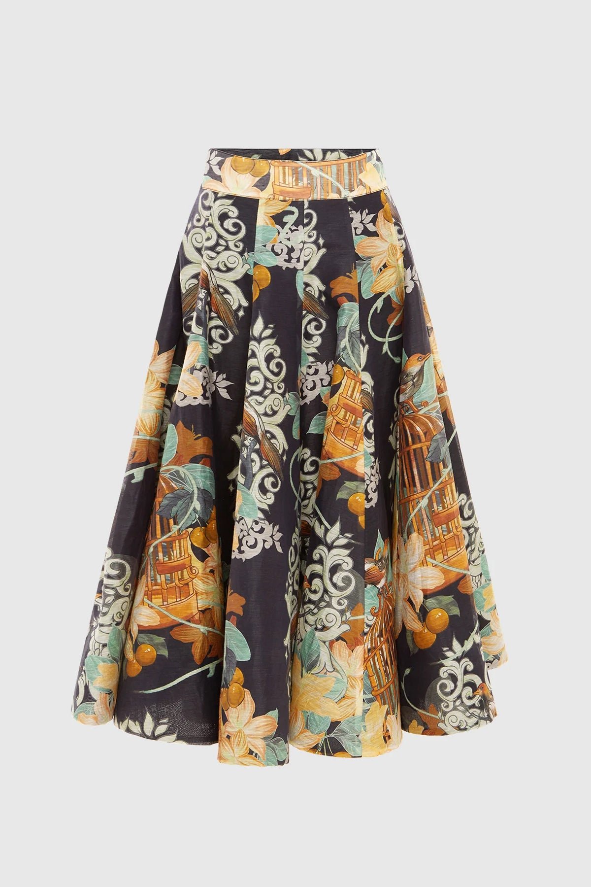 LEO LIN MYLA MIDI SKIRT - AZALEA PRINT IN TWILIGHT photo 6