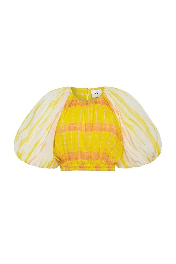 Aje Wilderness Cropped Top Yellow Multi Size 8 photo 3