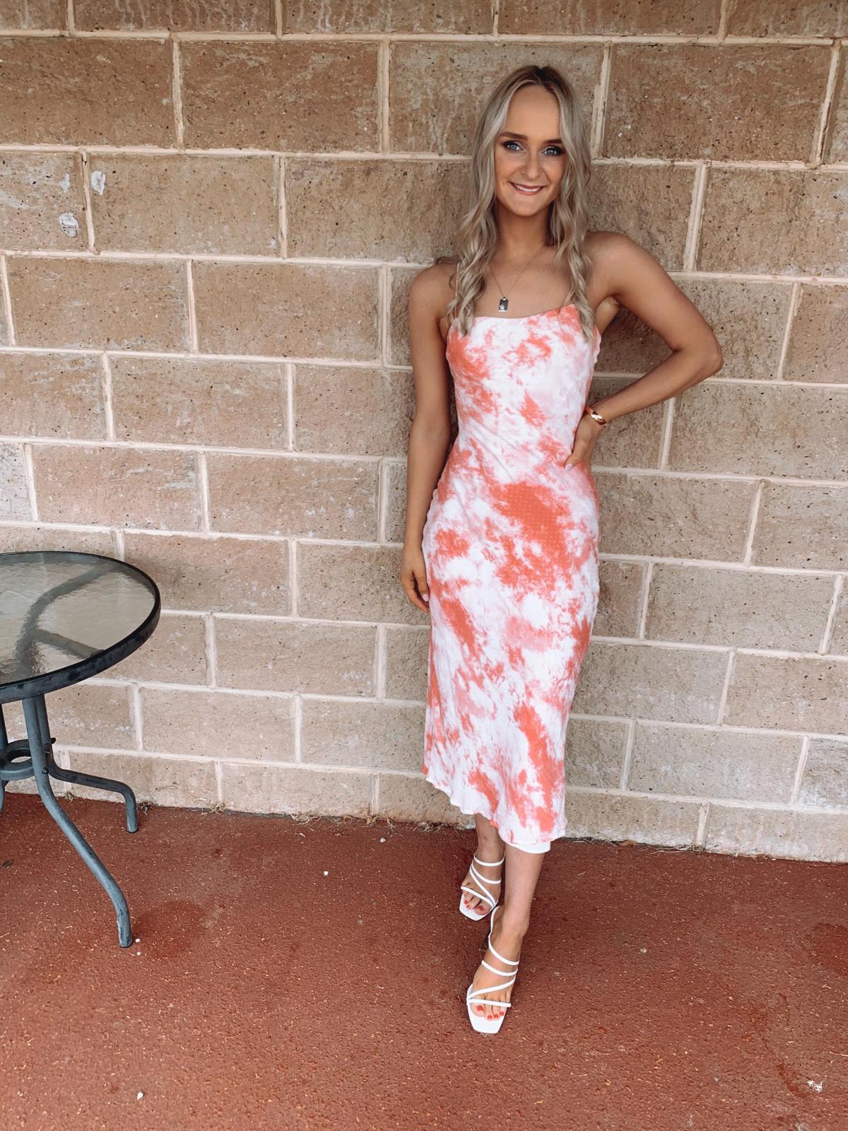 Kookai Destiny Slip Midi Dress Print Size 6 photo 3