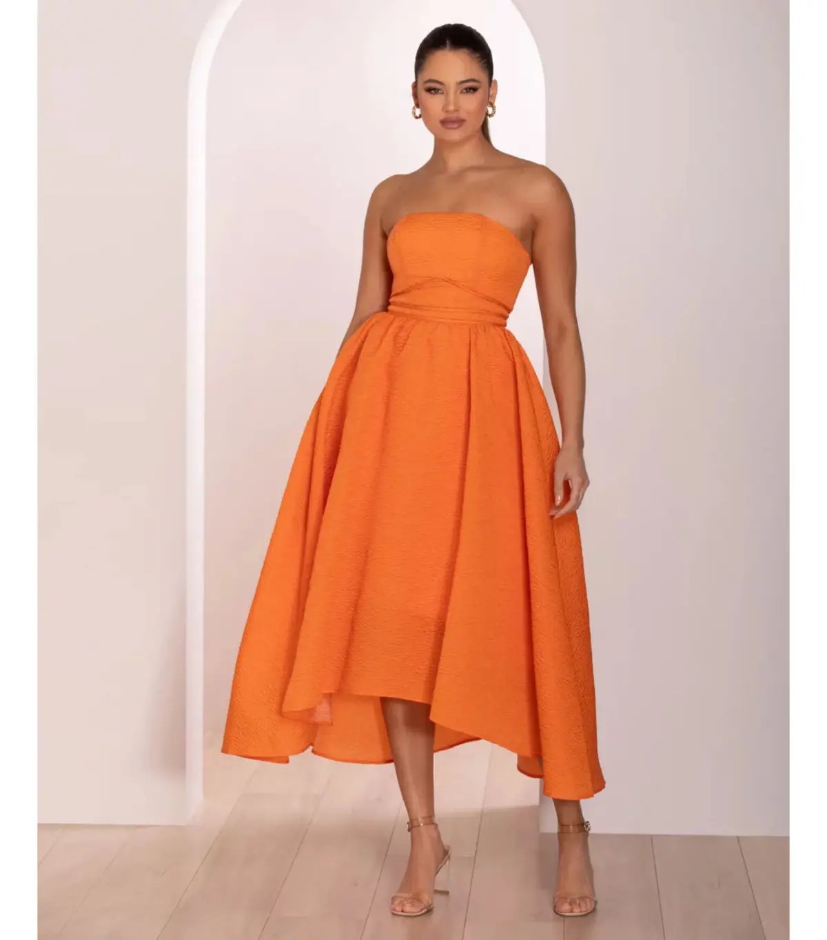 Pilgrim Adalyn Midi Dress in Orange Size AU 18 photo 2