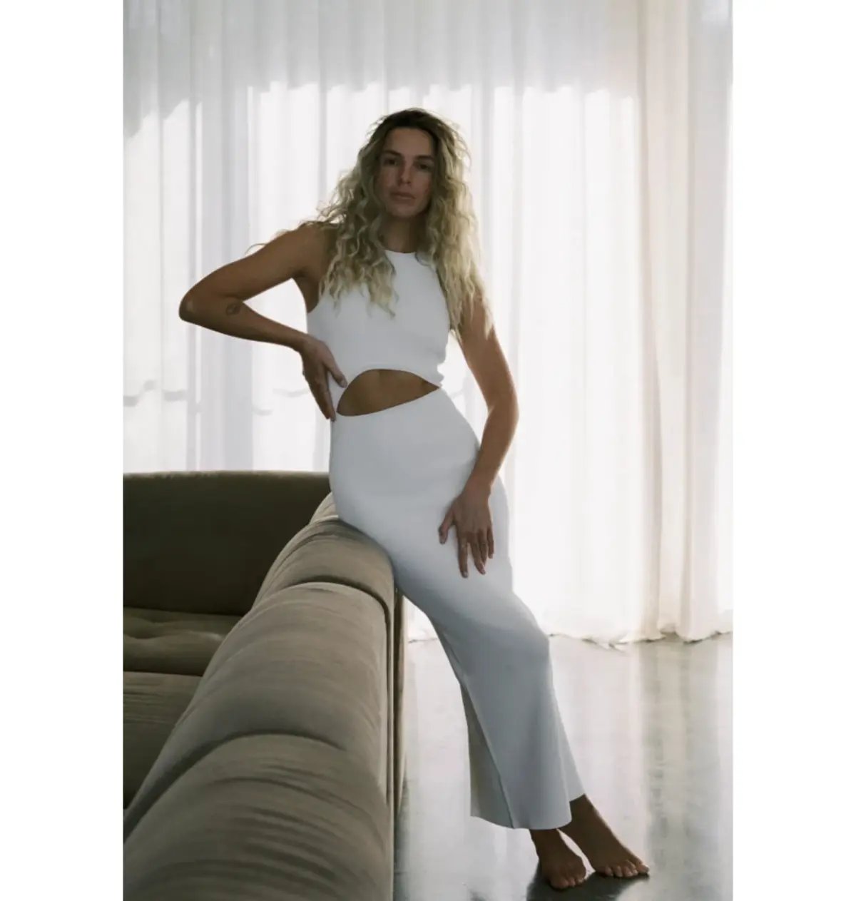 Sir The Label Ingrid Cut Out Midi Dress White AU 6 photo 2