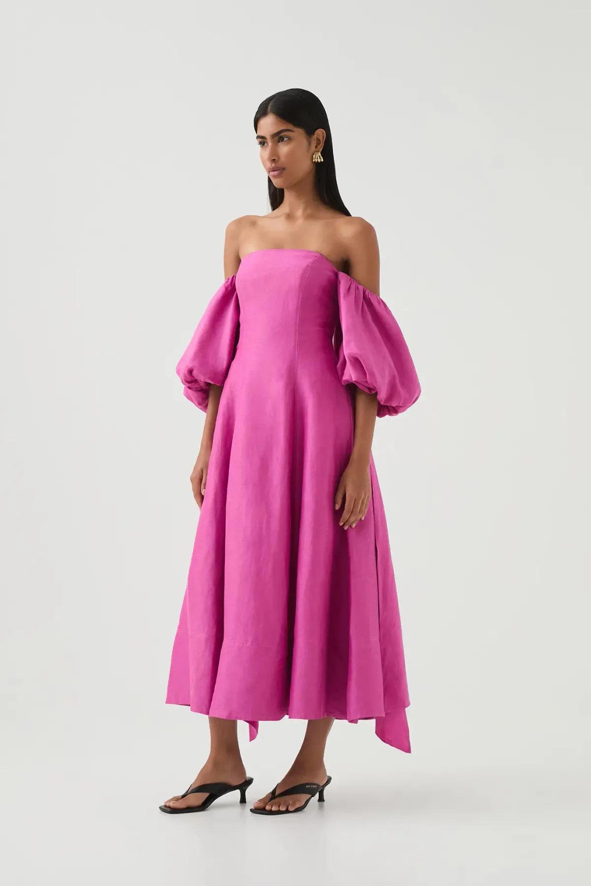 AJE INCARNATION MIDI DRESS MAGENTA SIZE 14 photo 4