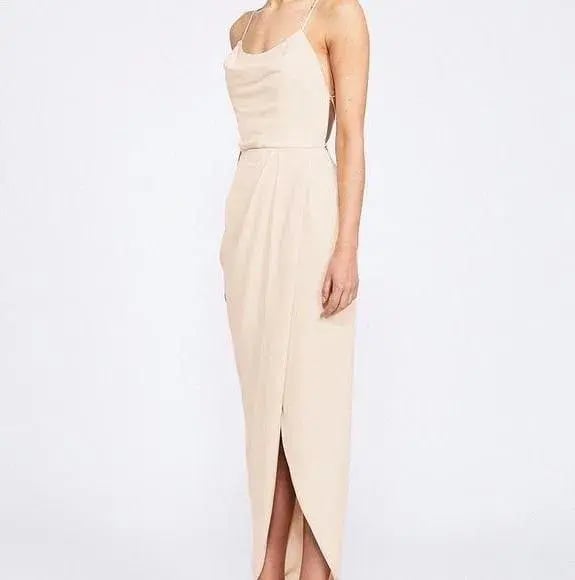 Shona Joy Core Lace up Maxi Dress Cream Size 8 photo 2
