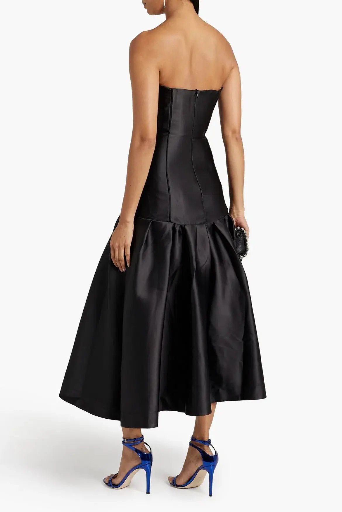 Nicholas Lumo Strapless Fluted Satin Gown Black Size US 4 / AU 8 photo 2