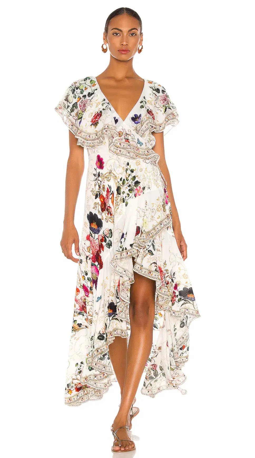 Camilla Frill Sleeve Long Dress in Fairy Godmother Print Size 8 photo 5