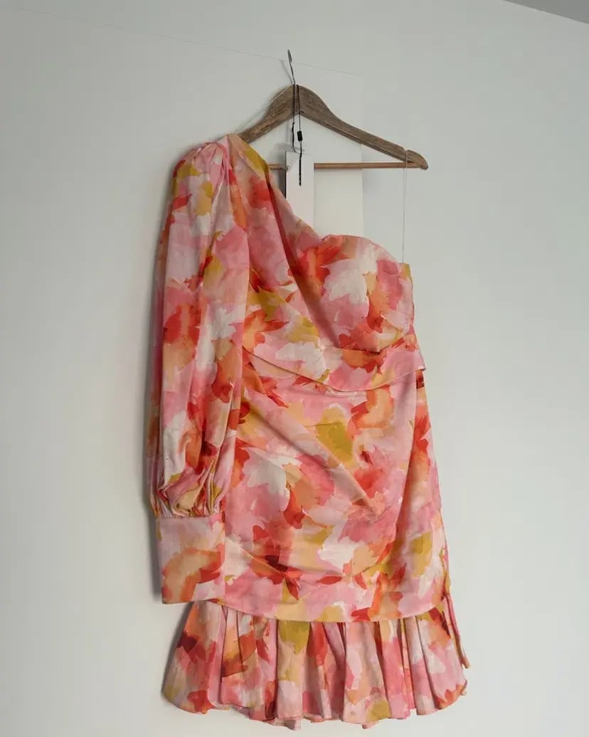 Acler Lawson Pink Floral Dress Size 12 photo 5
