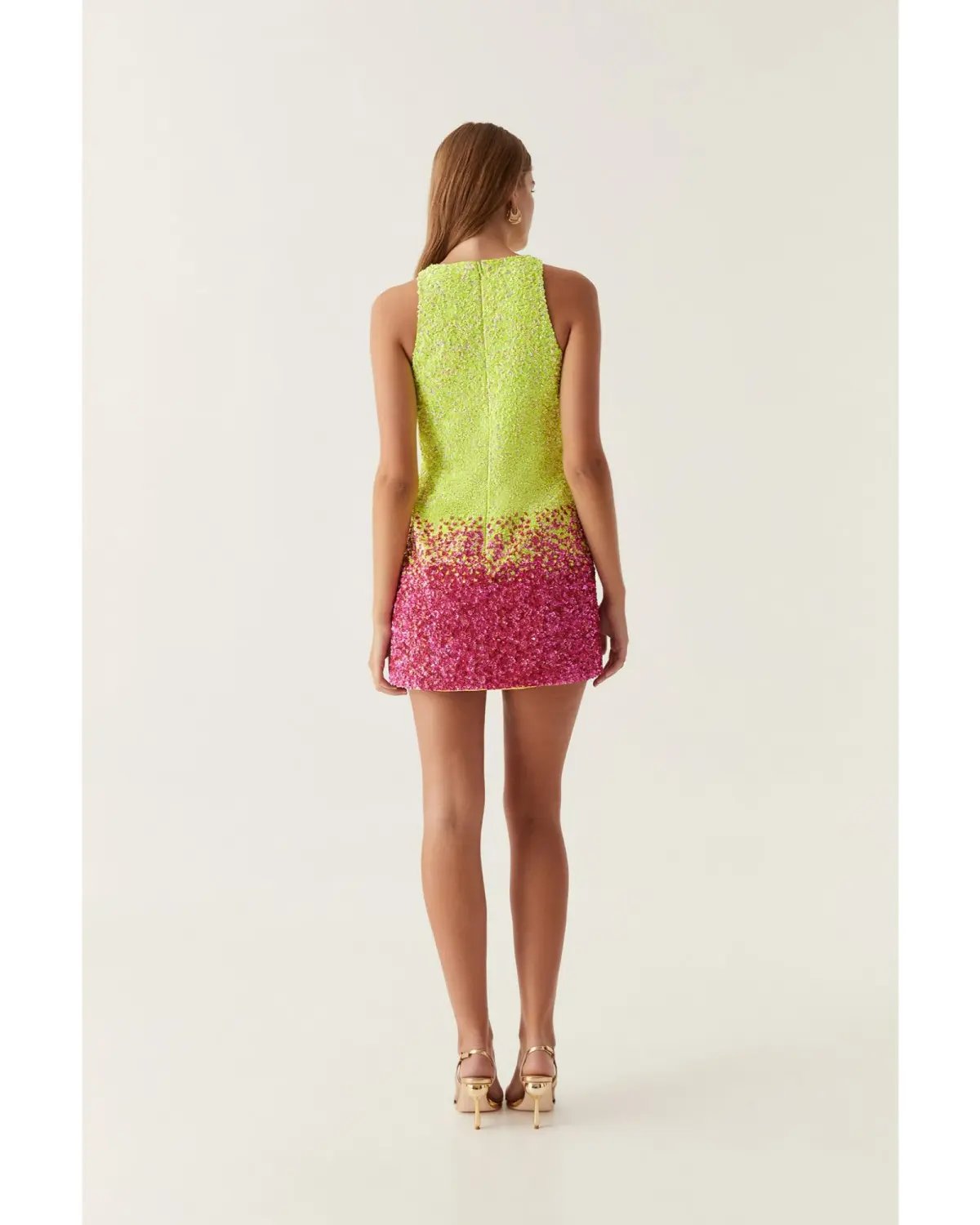 Aje Calypso Ombre Mini Dress Ombre Light Lime Green Size AU 8 photo 4