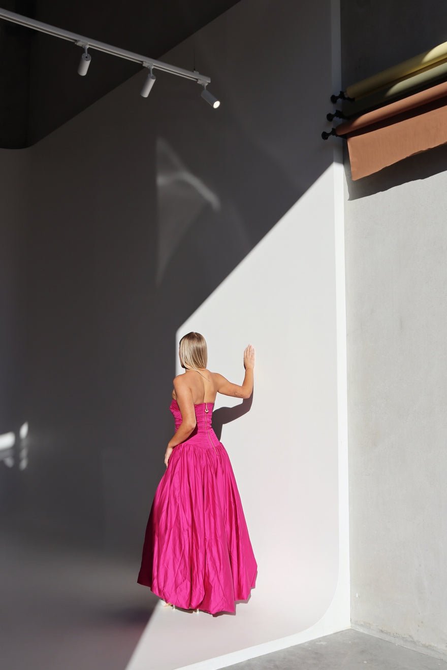 Aje Bubble Hem Gown Deep Magenta photo 3