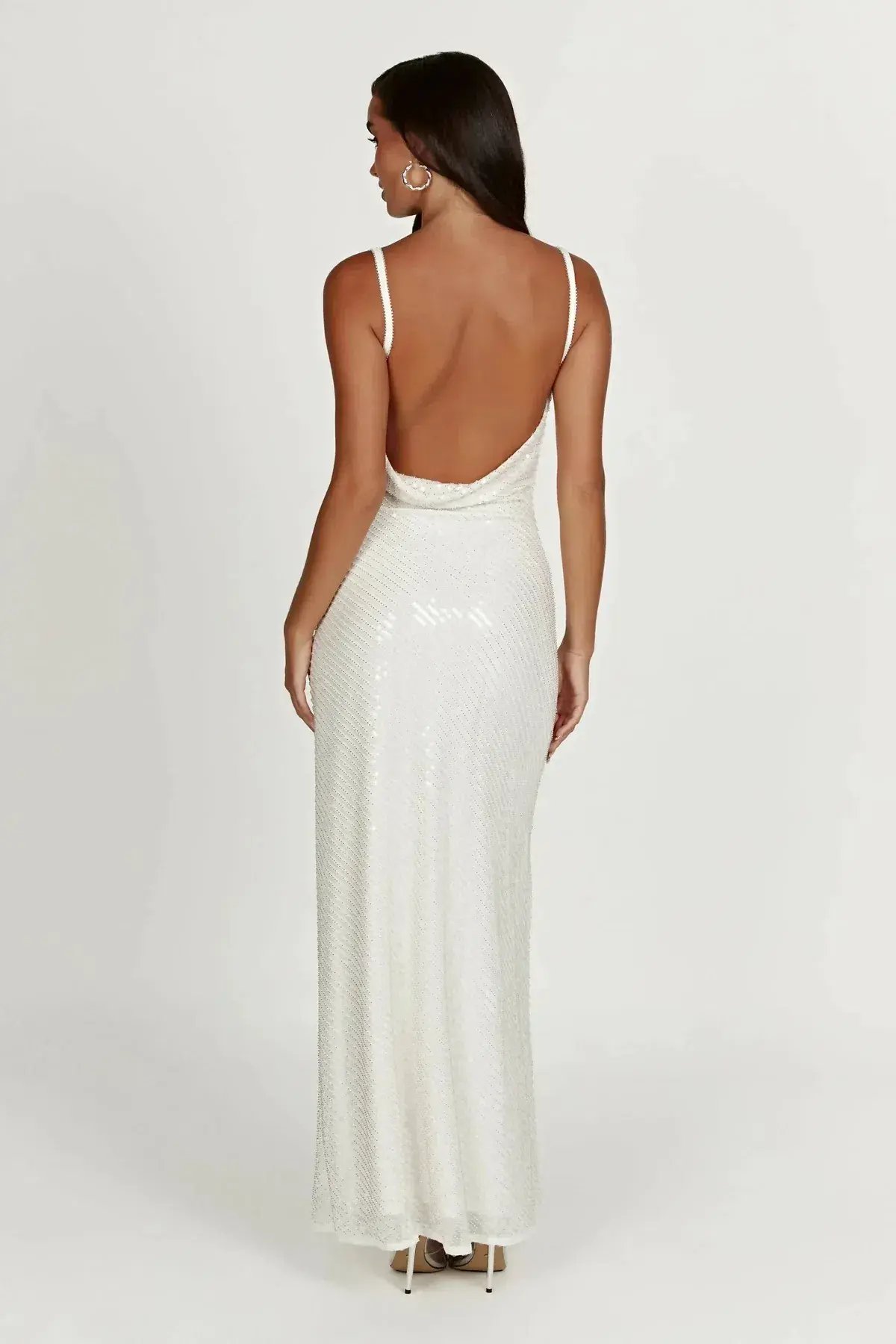 Meshki Marise Sequin Gown White Size 8 photo 3