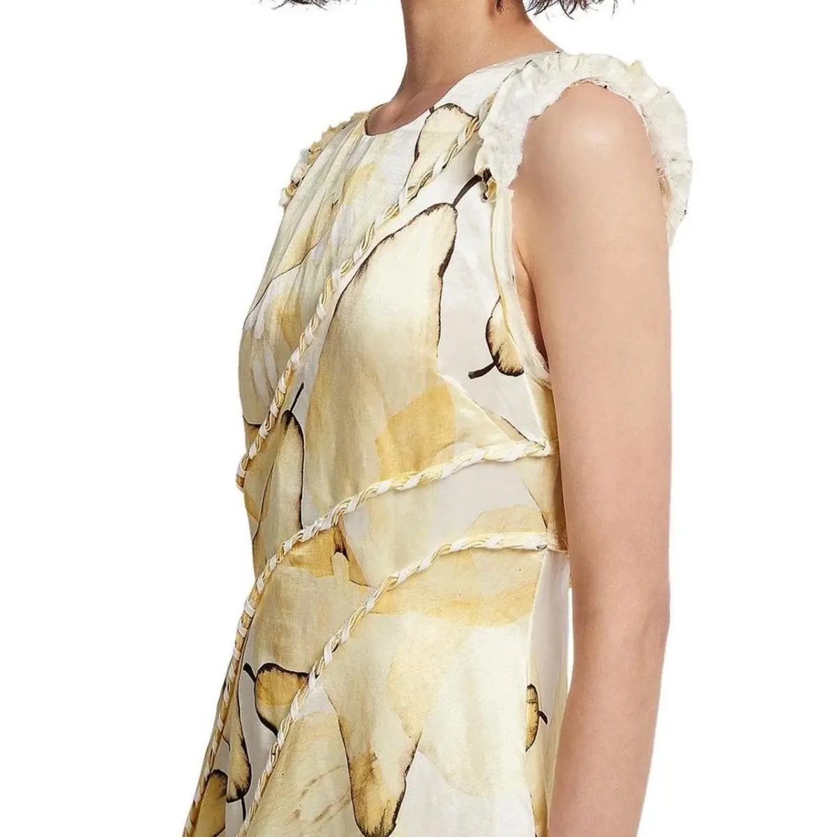 Aje Unlace Sleeveless Midi Dress Yellow Size 12 photo 4