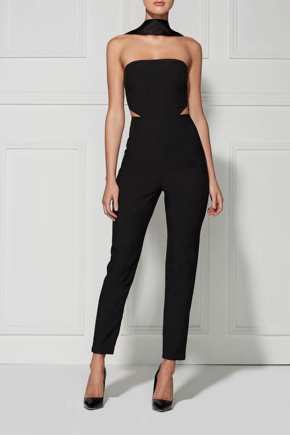 MISHA Black Christa Pantsuit Black Size 4/0 photo 2