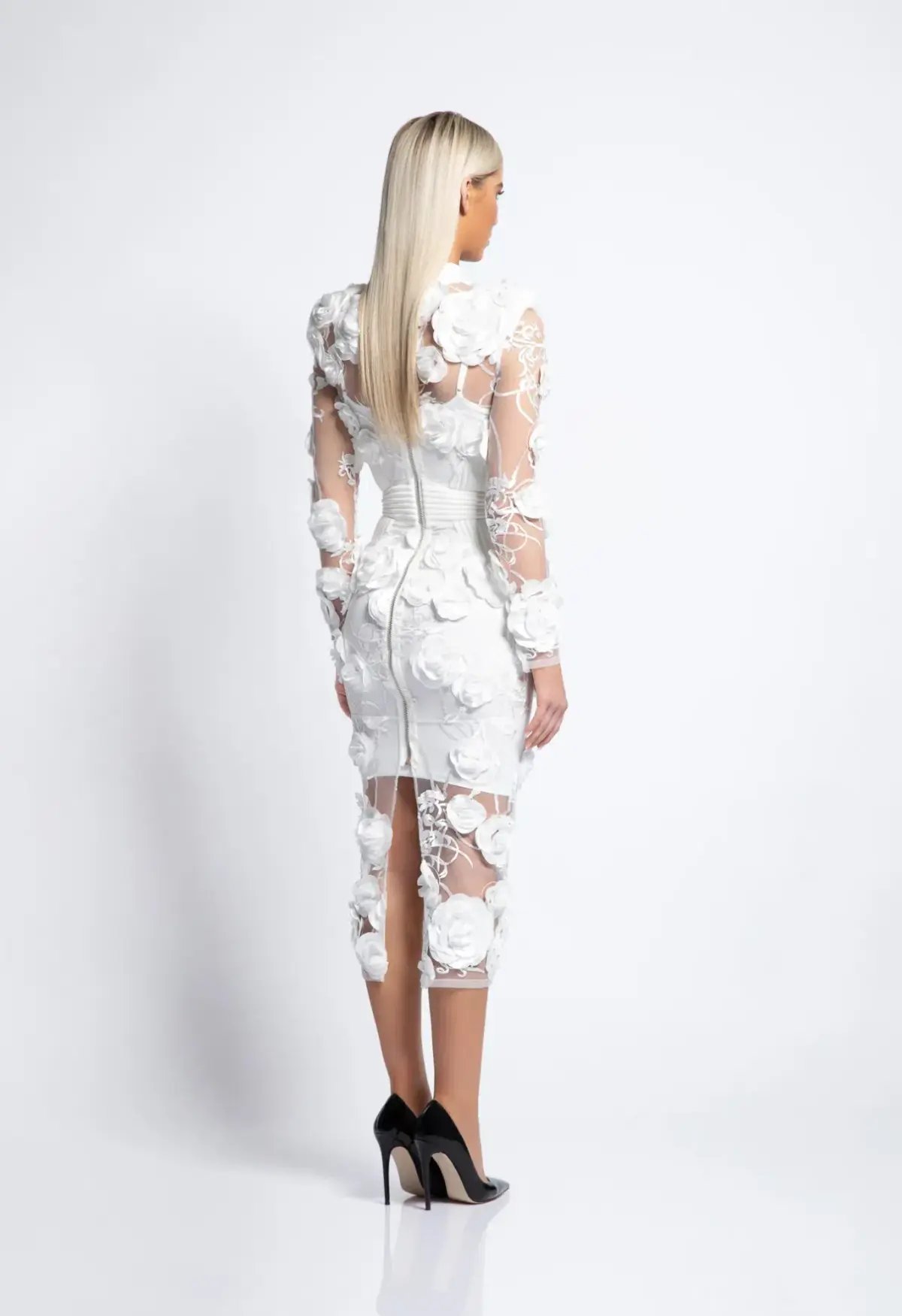 Zhivago White Mini Vendetta Mini Dress Floral Lace Size 6 photo 3