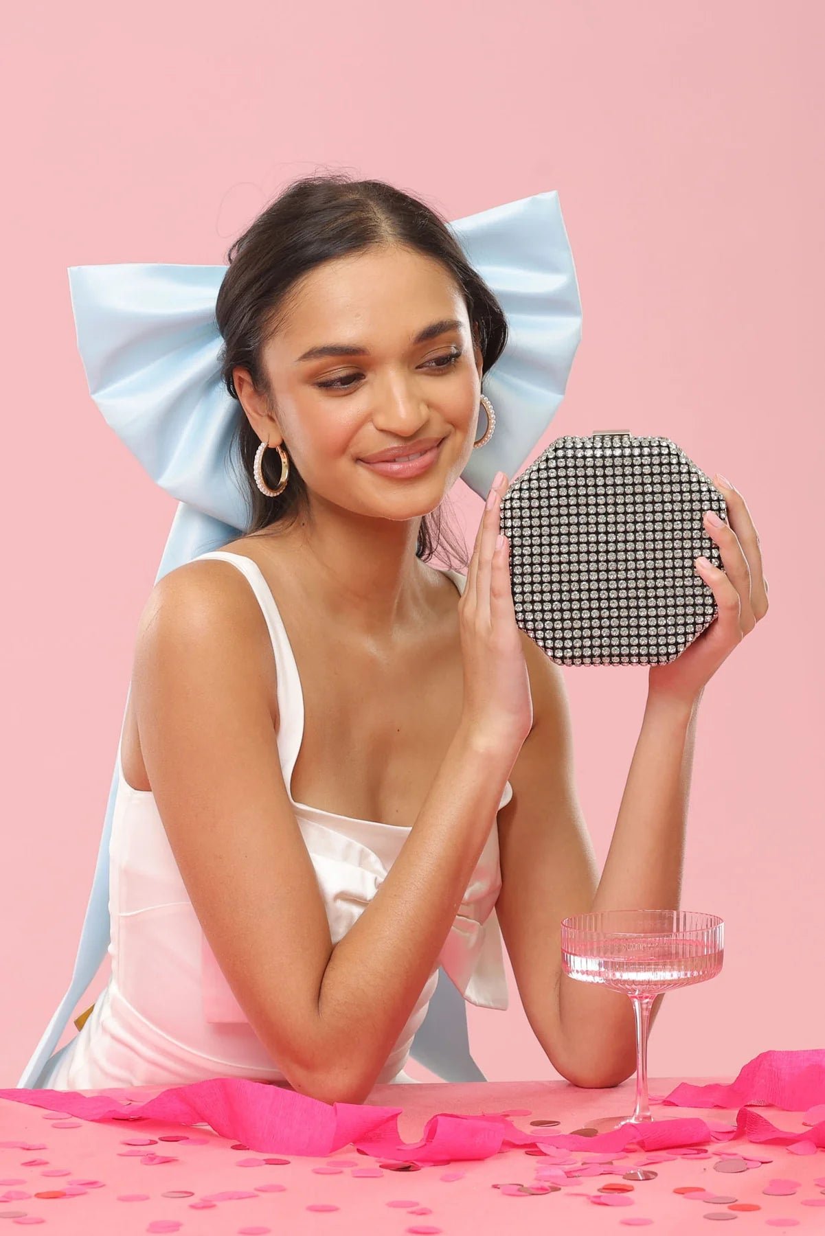 MORGAN & TAYLOR CARMEN OVERSIZED BOW - BLUE photo 3