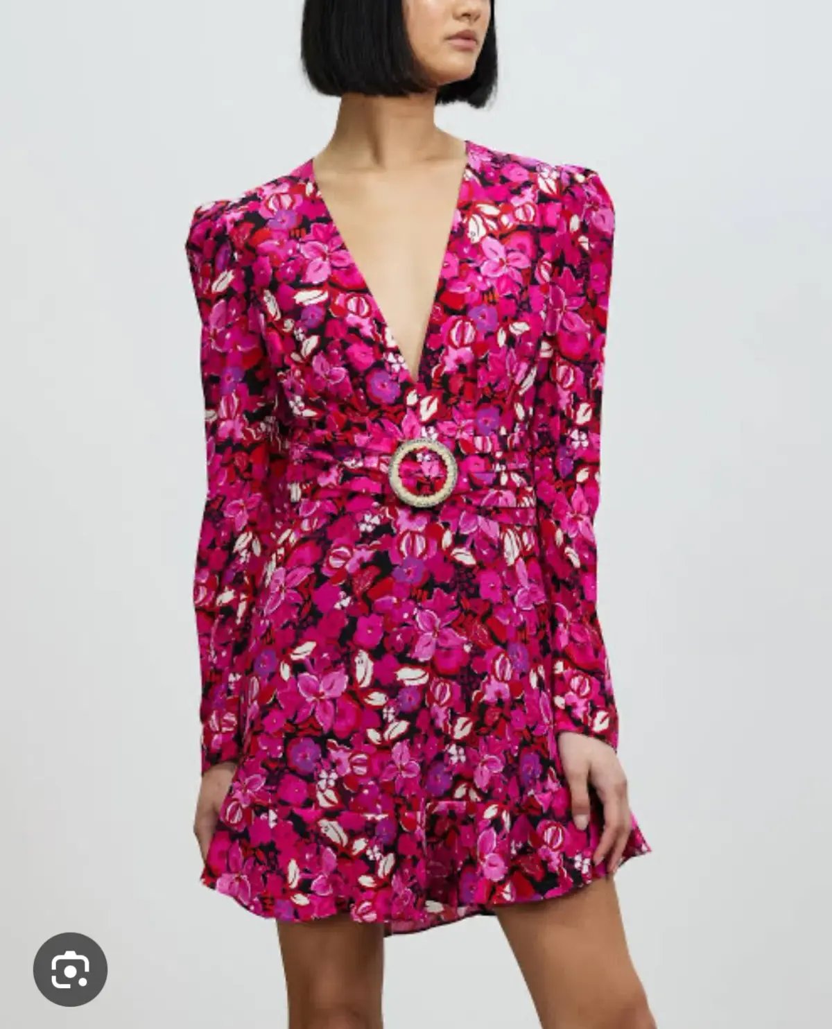 Rebecca Valance Bramble V-Neck Mini Dress Floral Size 8 photo 3