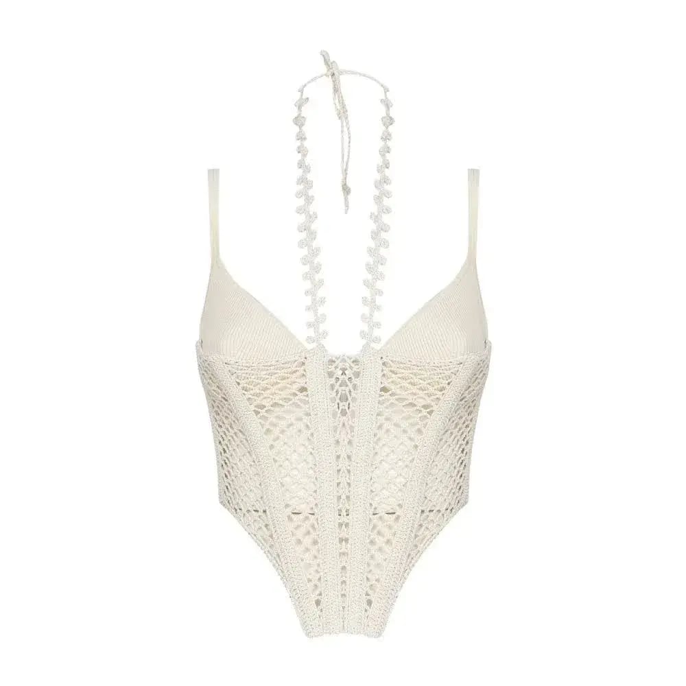 Dion Lee Coral Crochet Corset Cream Size 6 photo 4