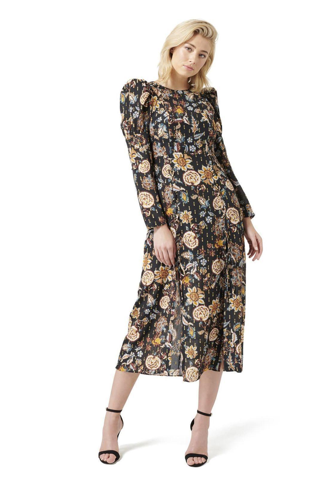 Thurley Valentina Gold Dobby Dress Size 6 photo 2