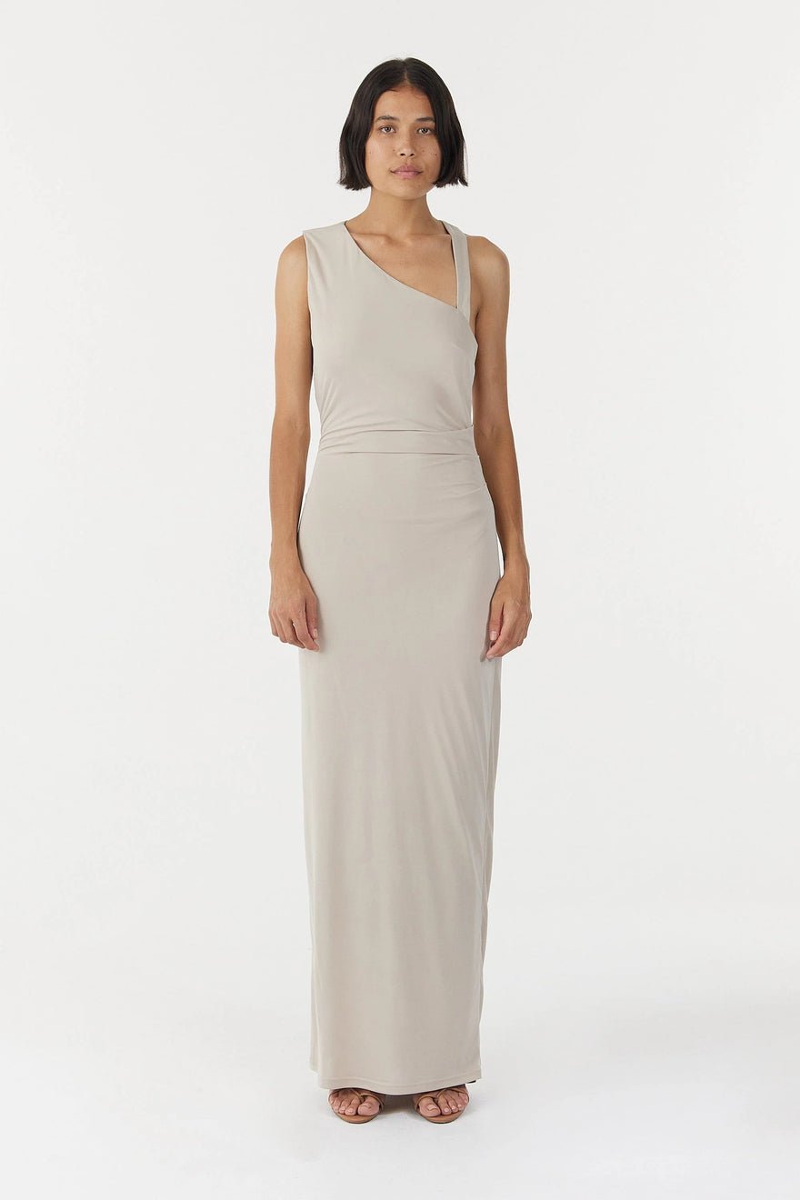 Third Form Stirling Twist Asymmetric Maxi Dress - Oyster Grey photo 3