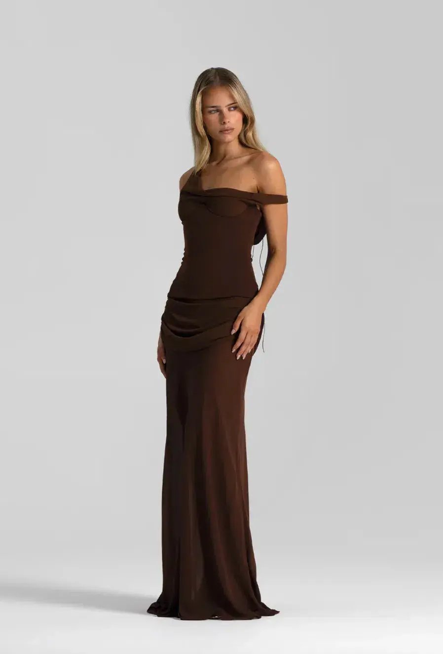 Natalie Rolt Cadence Maxi Gown Brown Size 10 photo 2