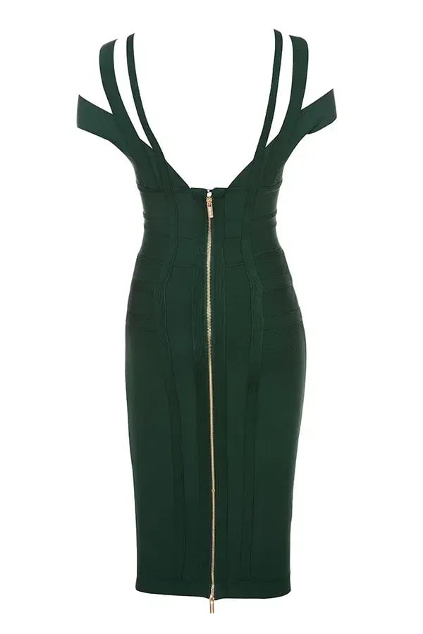House of CB Mimi Midi Dress Green Size 8 photo 4