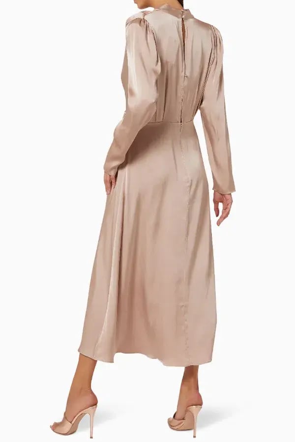 Anine Bing Kim Silk Dress Beige Size S / AU 8 photo 3