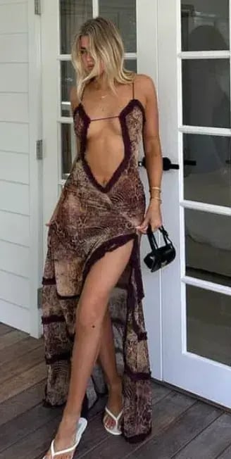 Jaded London Fatale Maxi Dress in Sunrose Size 10 photo 5