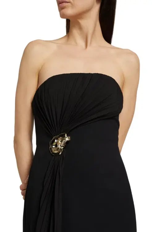 Acler Whitnell Bandeau Midi Dress  Black  Size AU 10 photo 3