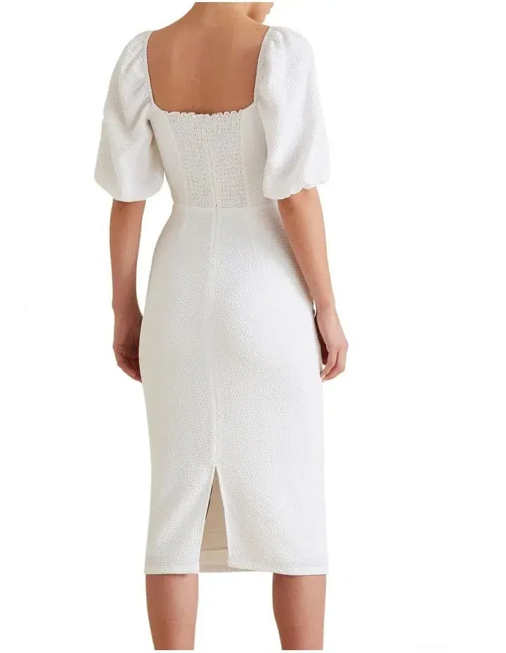 Seed Heritage Square Neck Slimline Dress White Size 6 photo 2