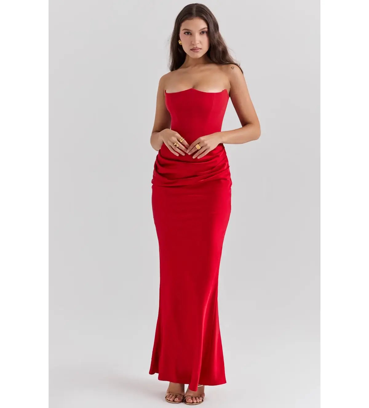 House of CB Persephone Maxi Dress Red Size M/AU 10 photo 4